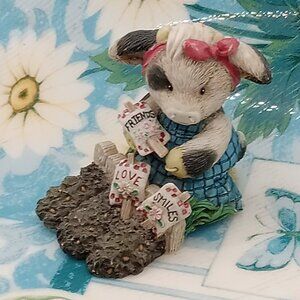Mary’s Moo Moos SOWING THE SEEDS OF FRIENDSHIP B&W Cow Gardening 1996 Enesco